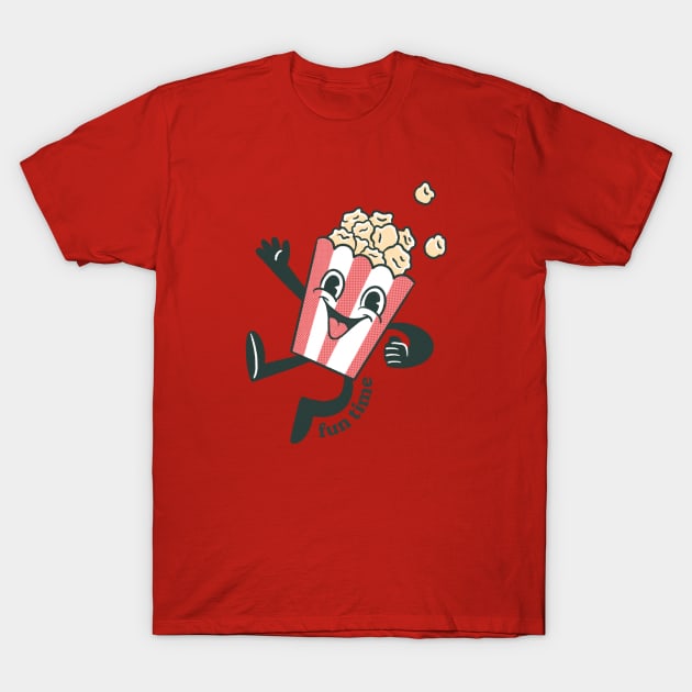 Retro Popcorn Fun Time T-Shirt by naeshaassociates@gmail.com